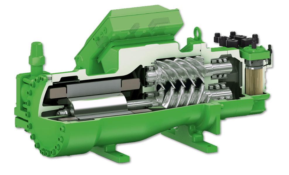 waste heat recovery screw expander cutaway image